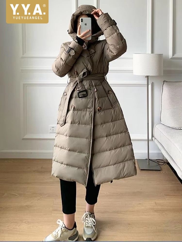 Vintage Windbreaker Nylon - Женское зимнее пальто-пуховик с капюшоном, двубортное,